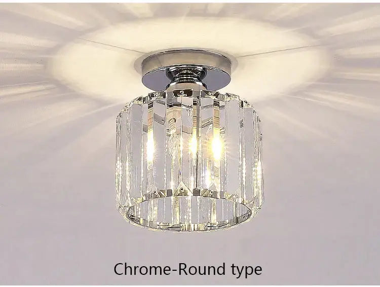 Geometric gold crystal led chandelier living room light