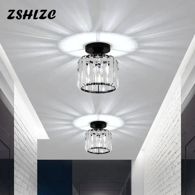 Geometric gold crystal led chandelier living room light