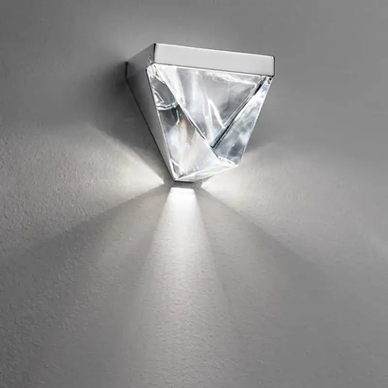 Geometric gold crystal led wall sconce bedroom light