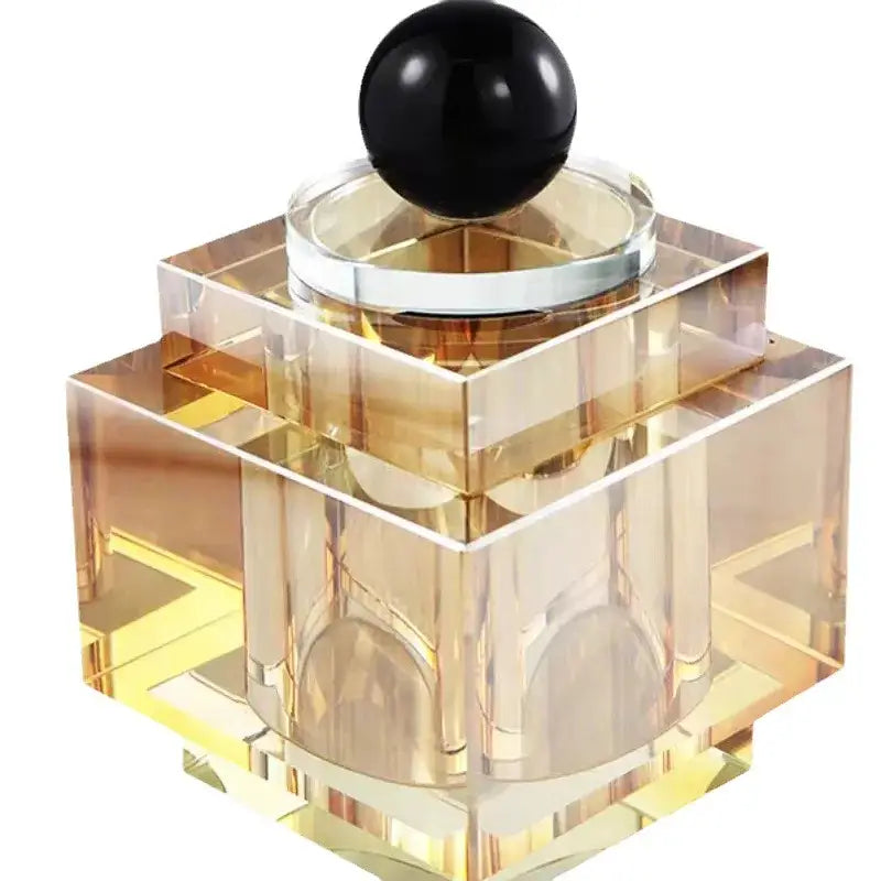 Geometric gold & silver crystal storage jar bedroom jewelry box