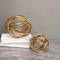 Geometric golden thread metal balls decorative figurines living room