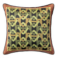 Geometric indigo blue & white embroidered pillow covers living room