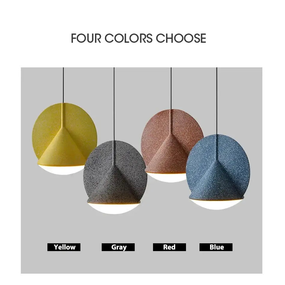 Geometric matte copper & charcoal gray pendant lamp kitchen decor