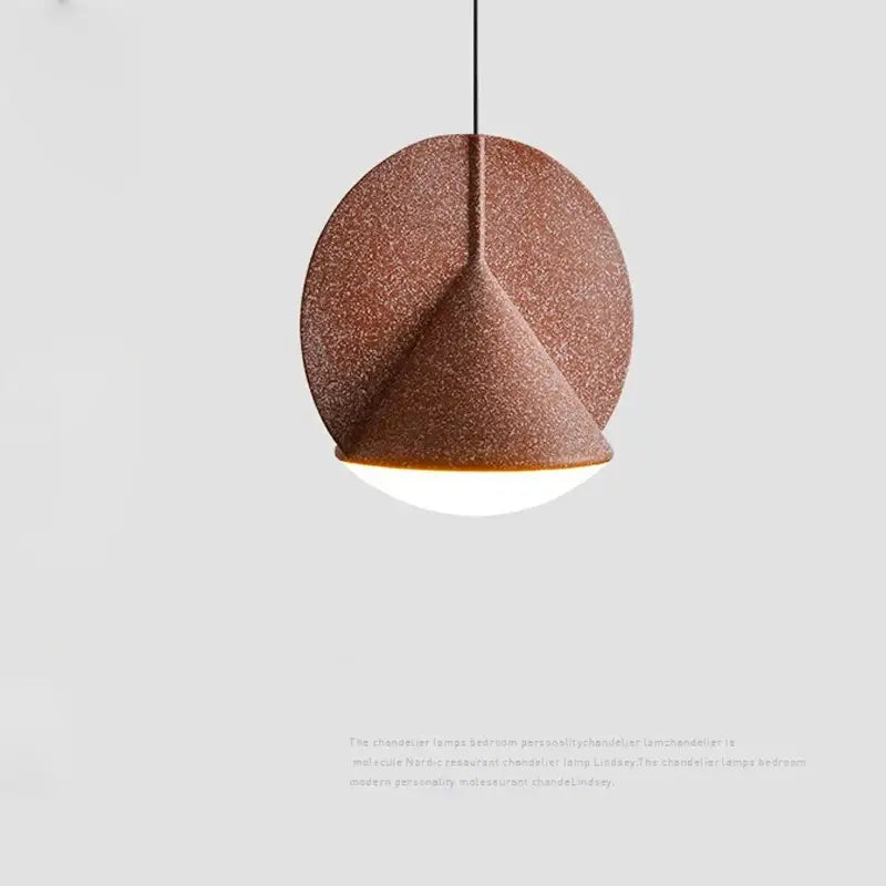 Geometric matte copper & charcoal gray pendant lamp kitchen decor