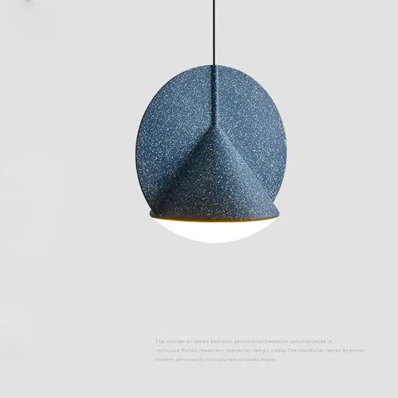 Geometric matte copper & charcoal gray pendant lamp kitchen decor