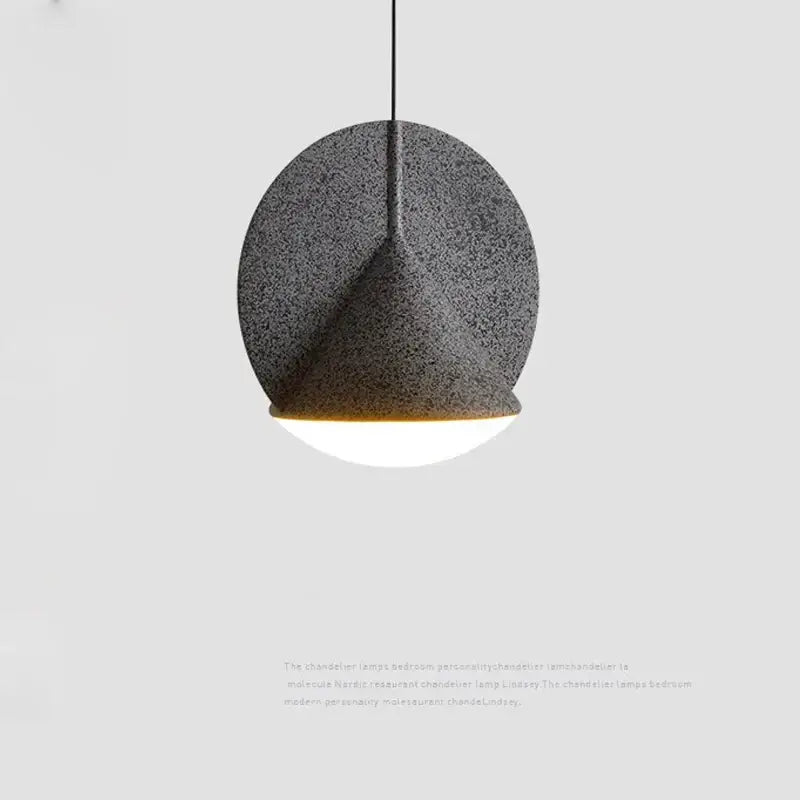 Geometric matte copper & charcoal gray pendant lamp kitchen decor