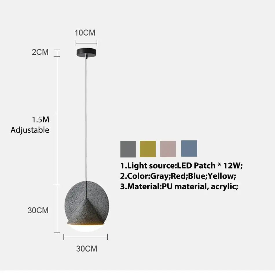 Geometric matte copper & charcoal gray pendant lamp kitchen decor