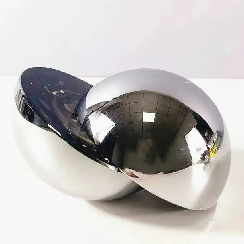 Geometric silver metallic glass ball home decor figurine living room