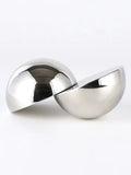 Geometric silver metallic glass ball home decor figurine living room