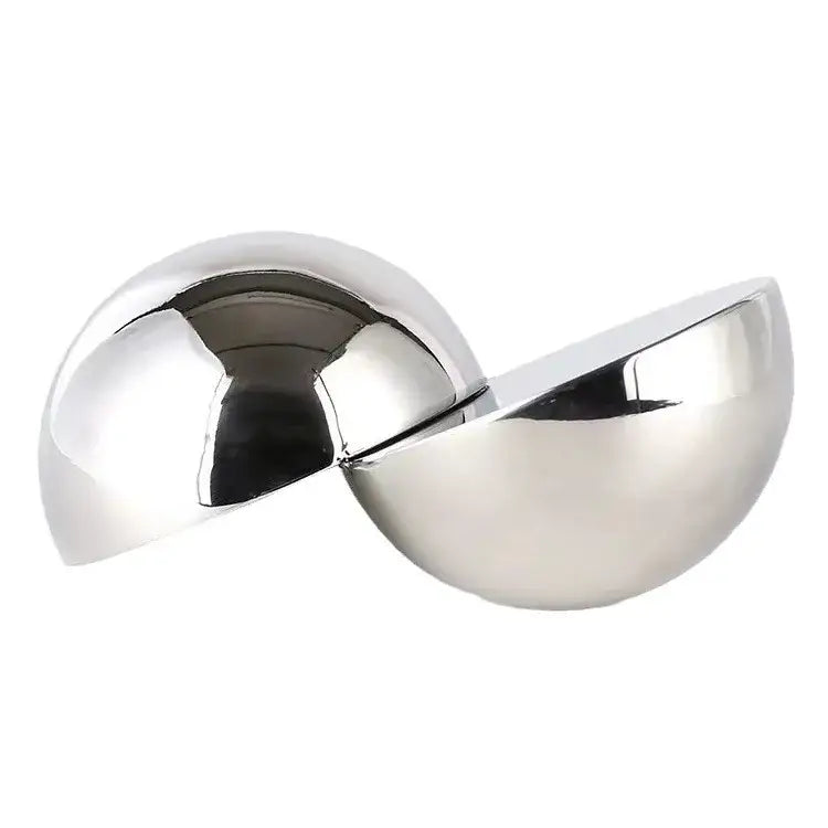 Geometric silver metallic glass ball home decor figurine living room