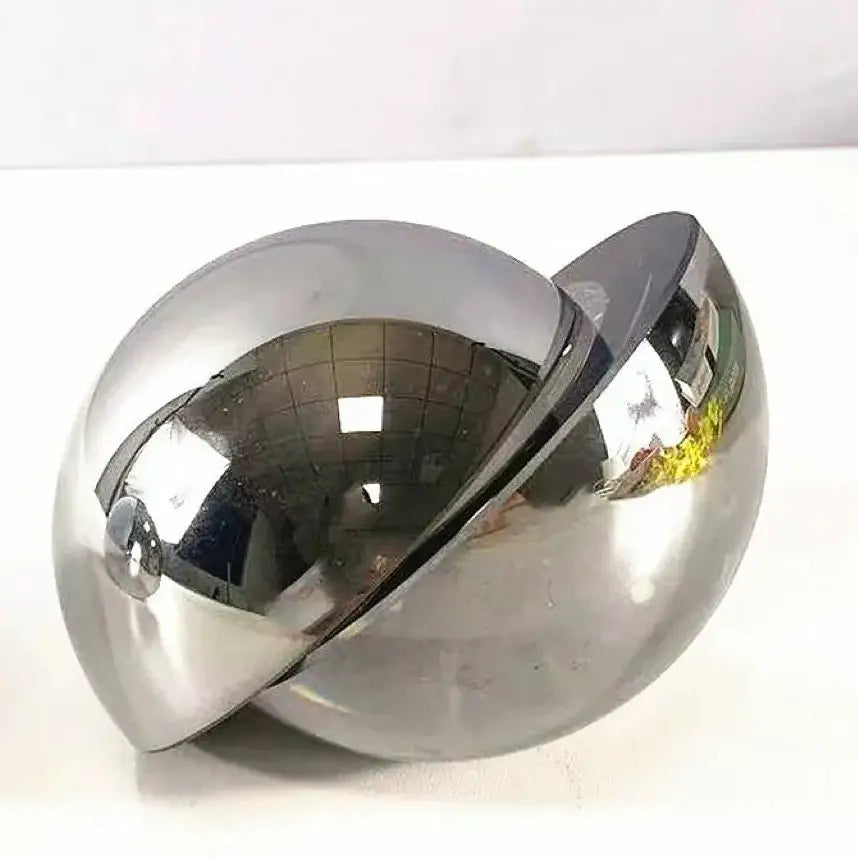 Geometric silver metallic glass ball home decor figurine living room