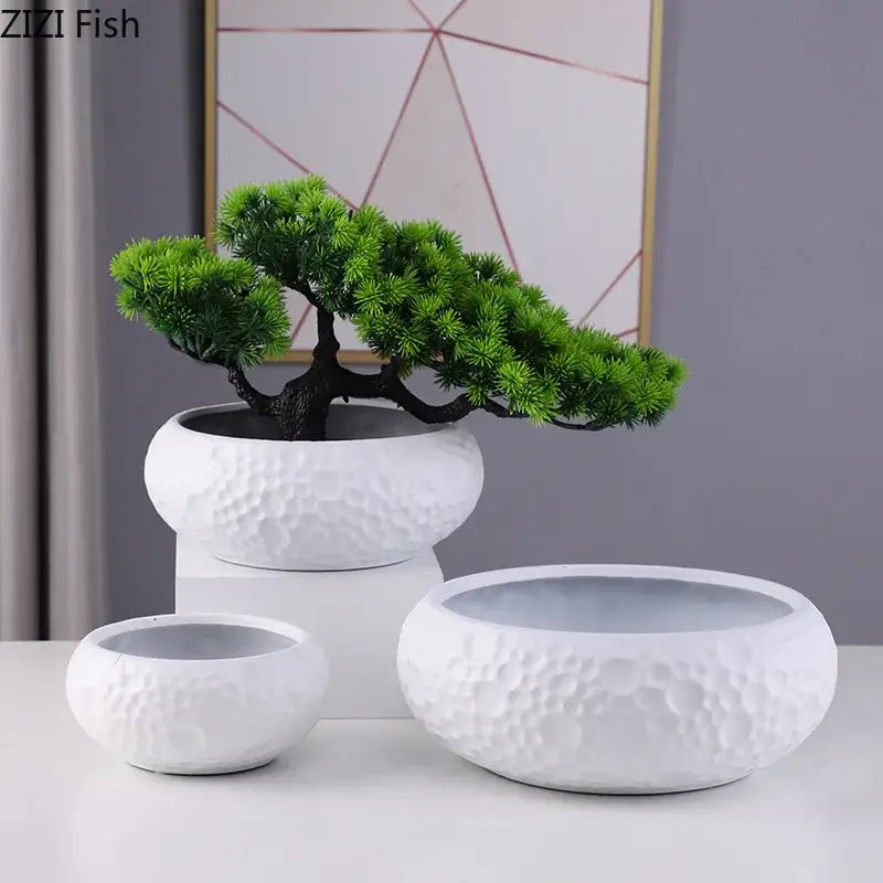 Geometric stacked ceramic vase living room gold white & black decor