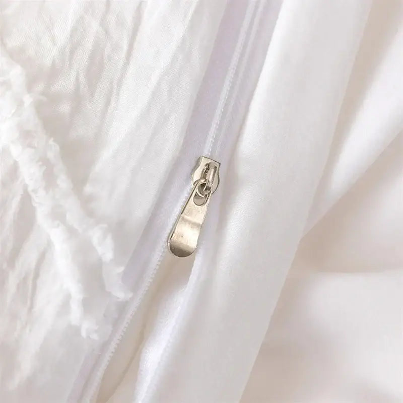 Geometric white quilted duvet cover set bedroom bedding