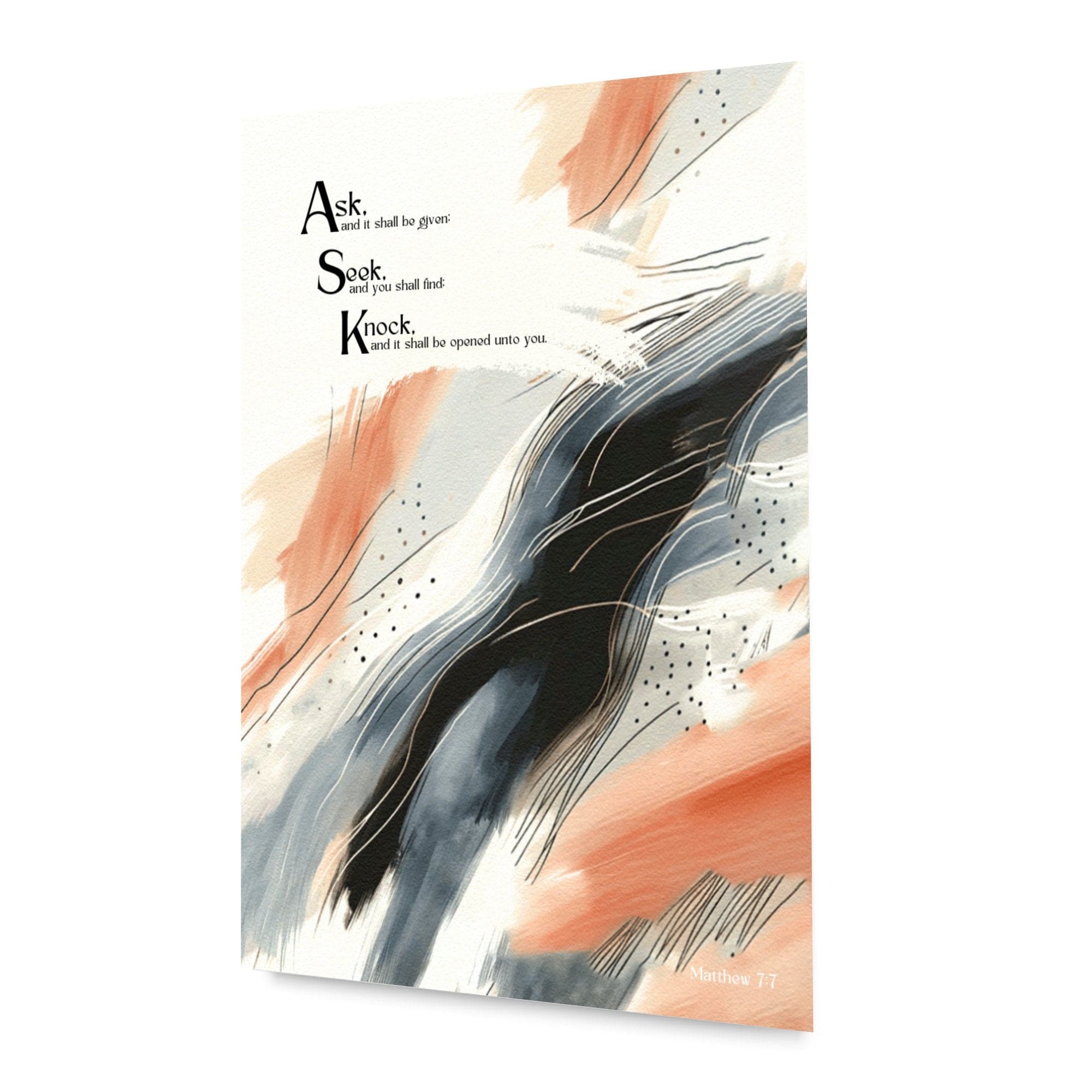 Wall Decor - Giclee Poster Art Print - Ask Seek Knock - Modern Wall Decor