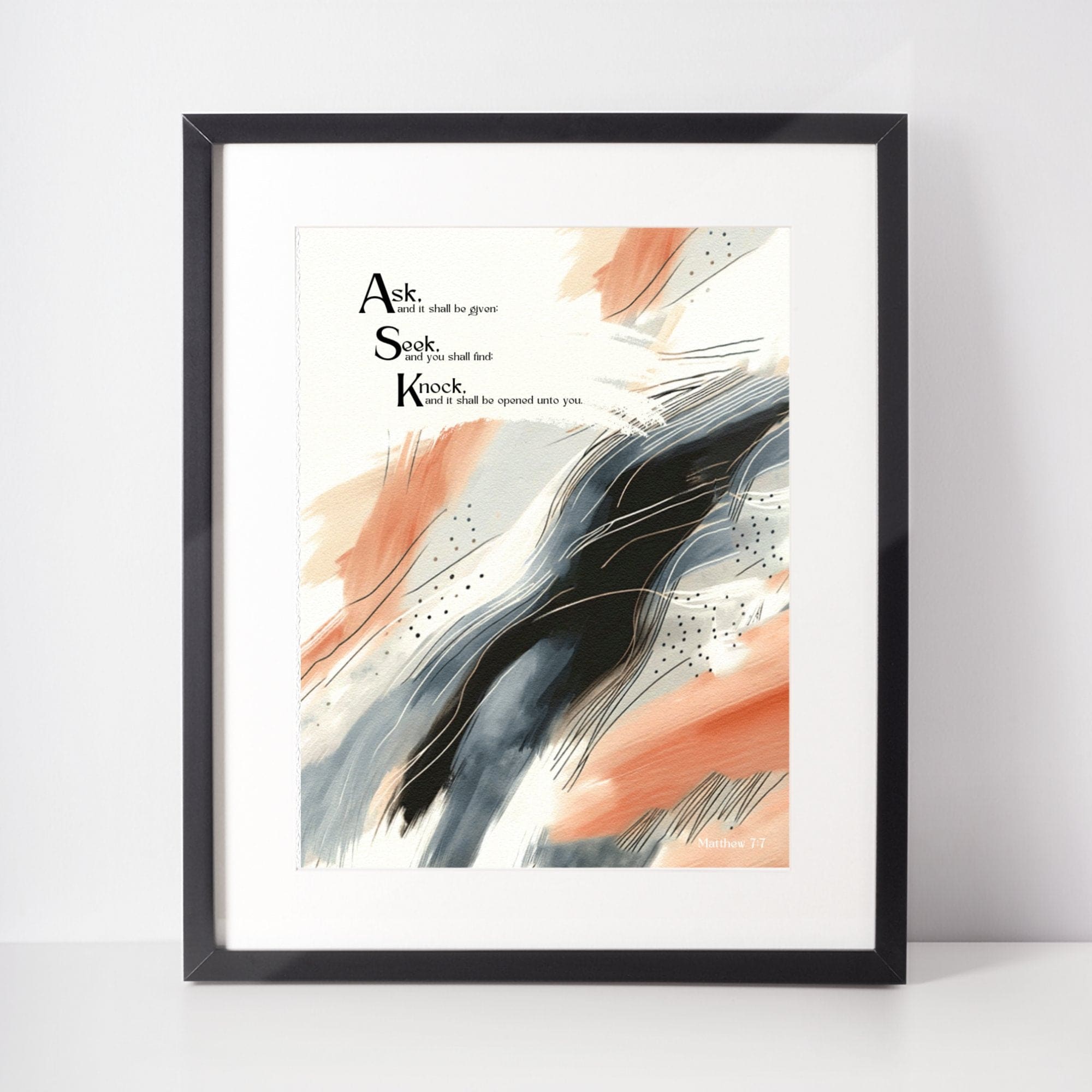 Wall Decor - Giclee Poster Art Print - Ask Seek Knock - Modern Wall Decor