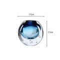 Glossy blue bubble crystal glass vase living room flower pot