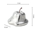 Glossy red abstract melting apple ceramic sculpture living room decor