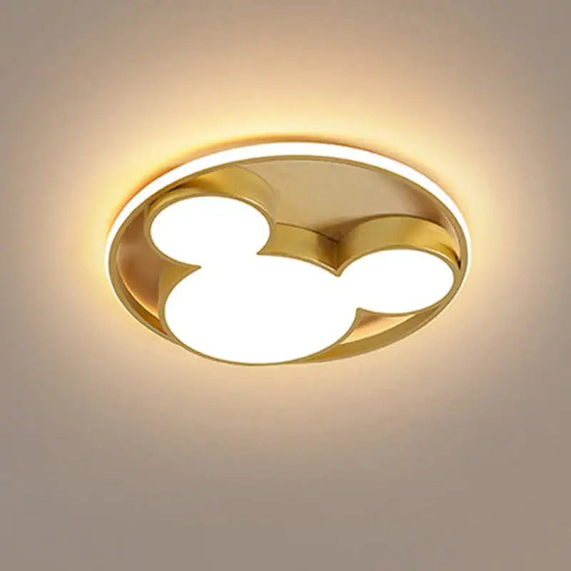 Gold 34w led mickey mouse ceiling light for children's bedroom