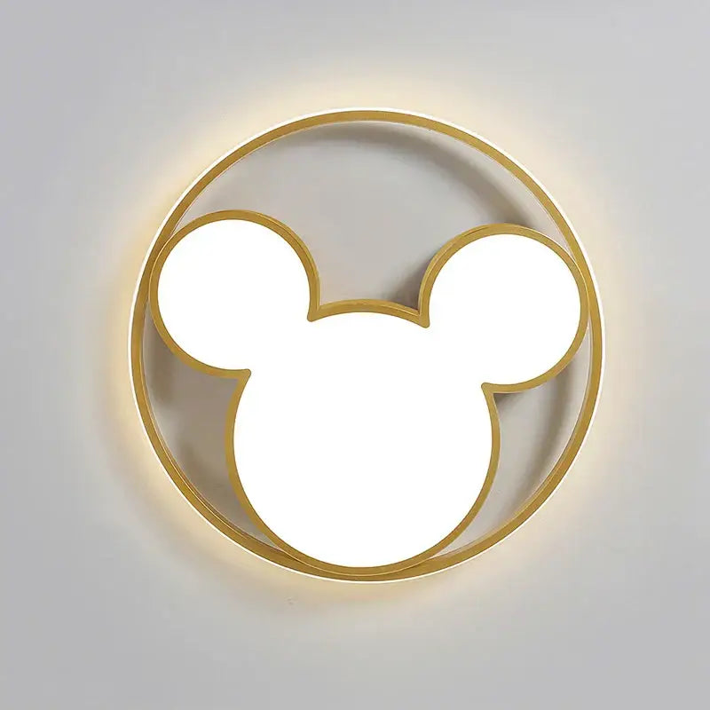 Gold 34w led mickey mouse ceiling light for children's bedroom