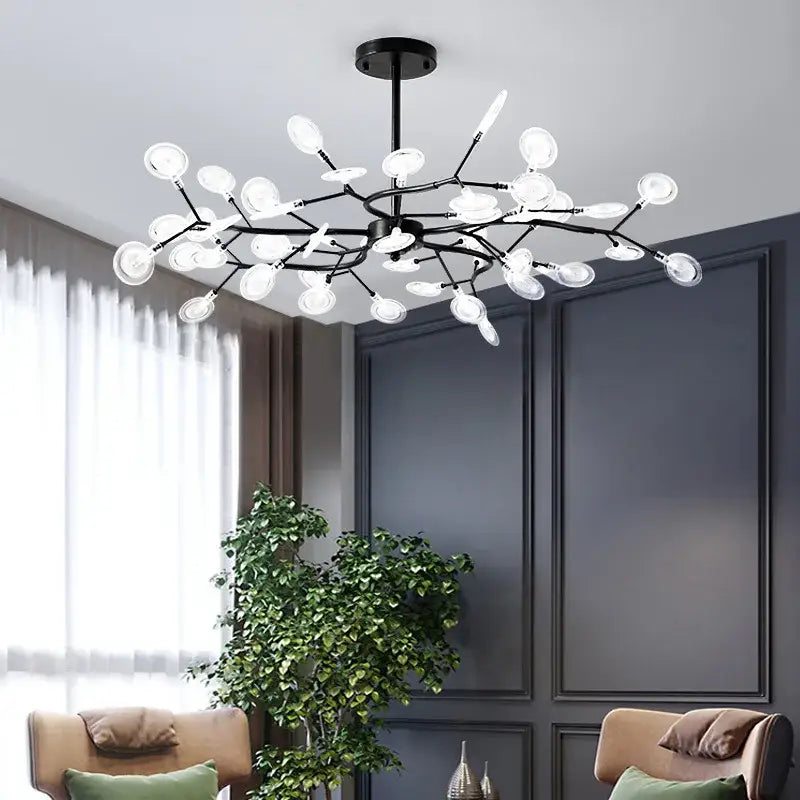 Gold branch shape firefly ceiling chandelier dining room lighting