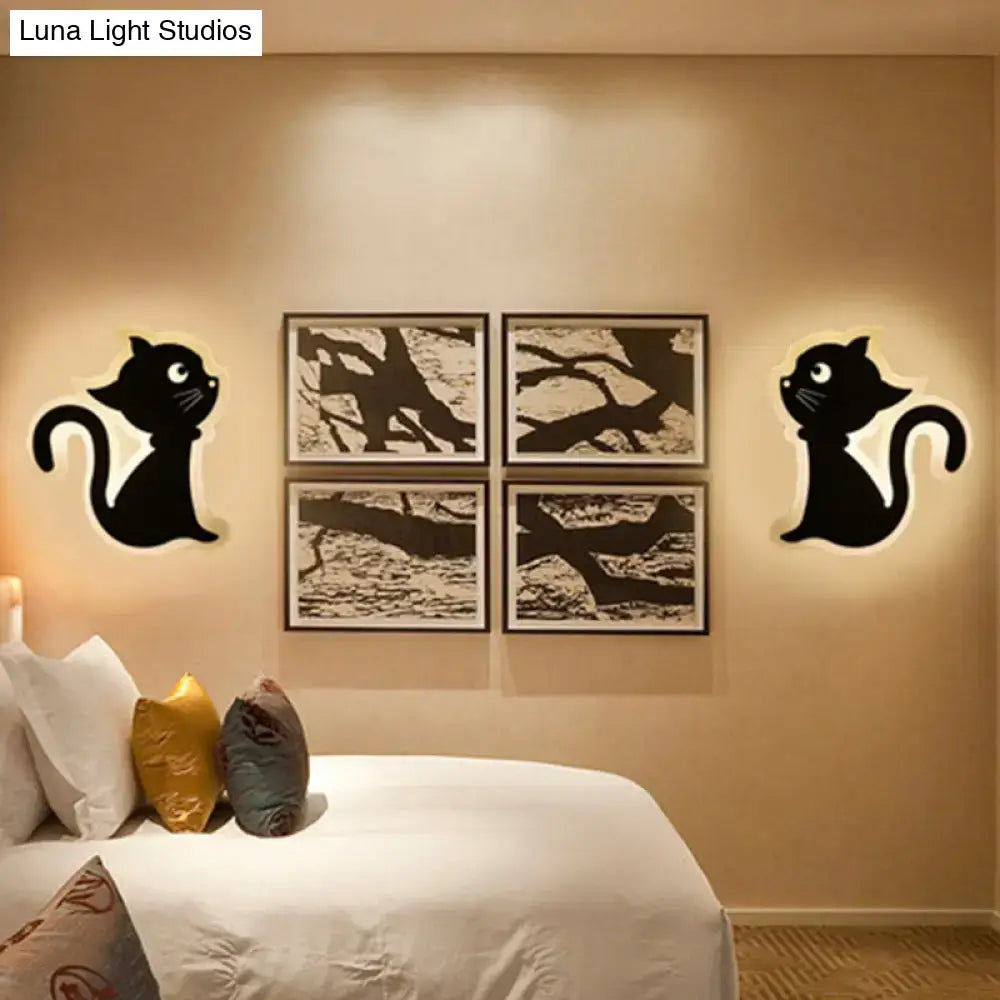 Gold & brown crescent led wall light – children’s bedroom sconce