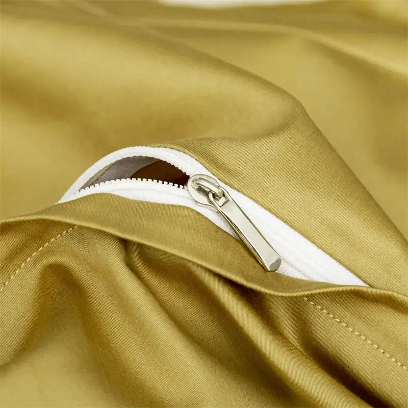 Gold & cream egyptian cotton bedding set bedroom jacquard brocade