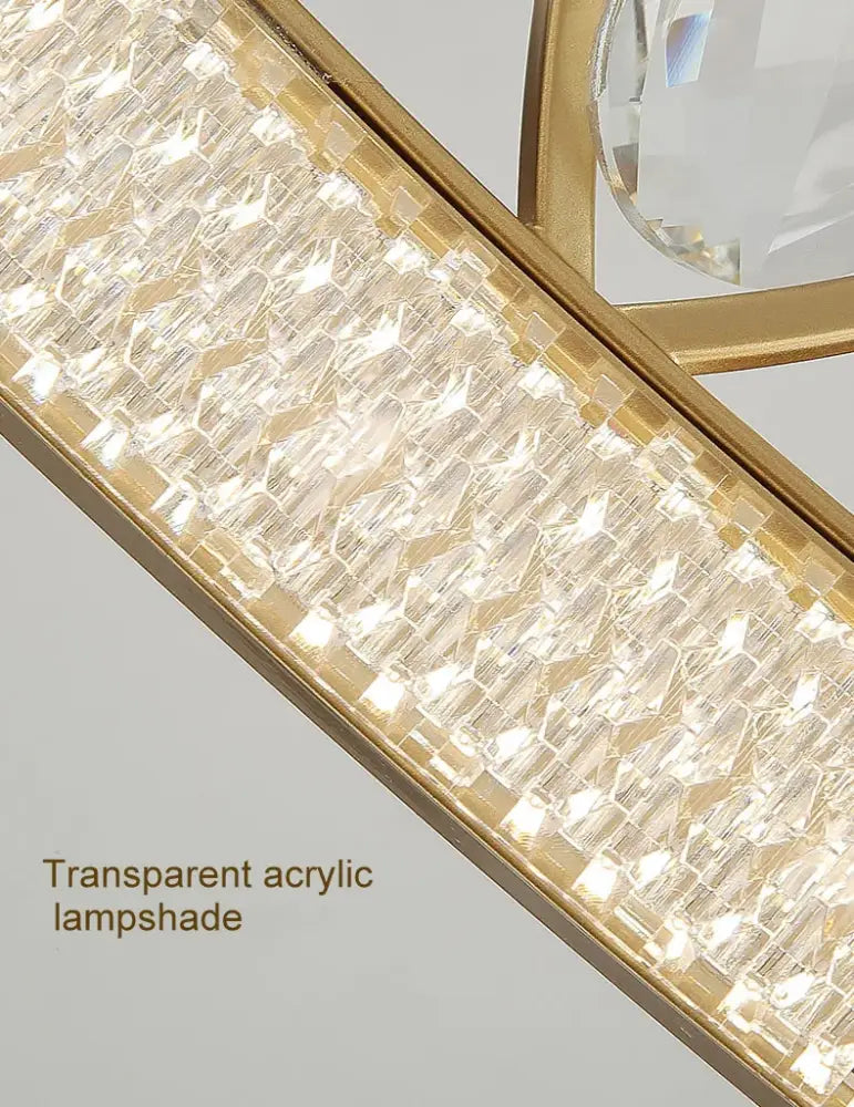 Gold crown crystal chandelier pendant light for bedroom