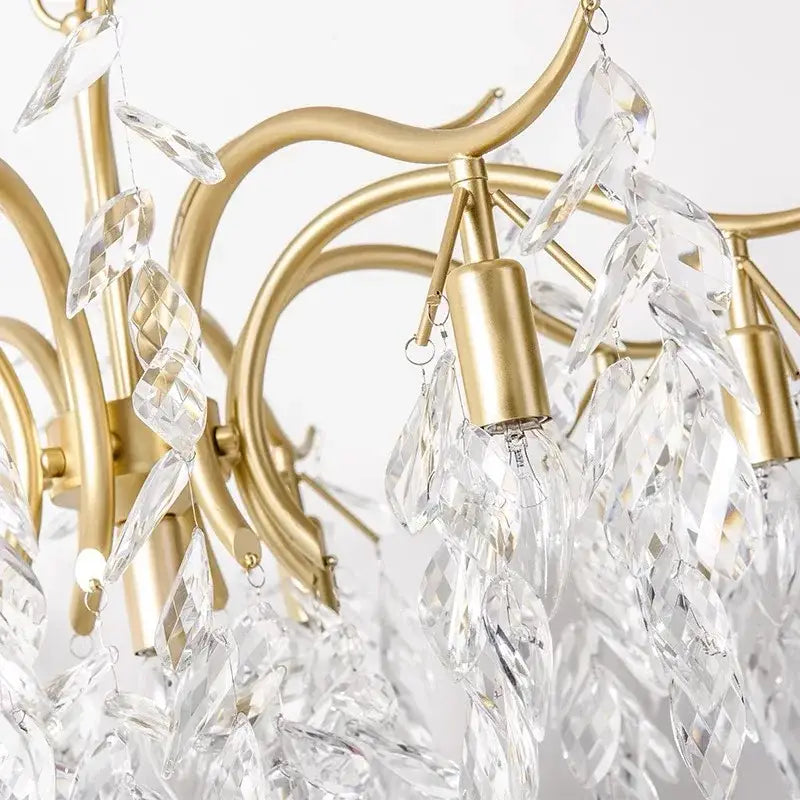 Gold crystal branch chandelier living room luxury lighting