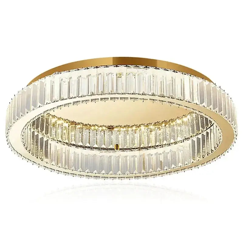 Gold crystal circle ceiling chandelier for living room