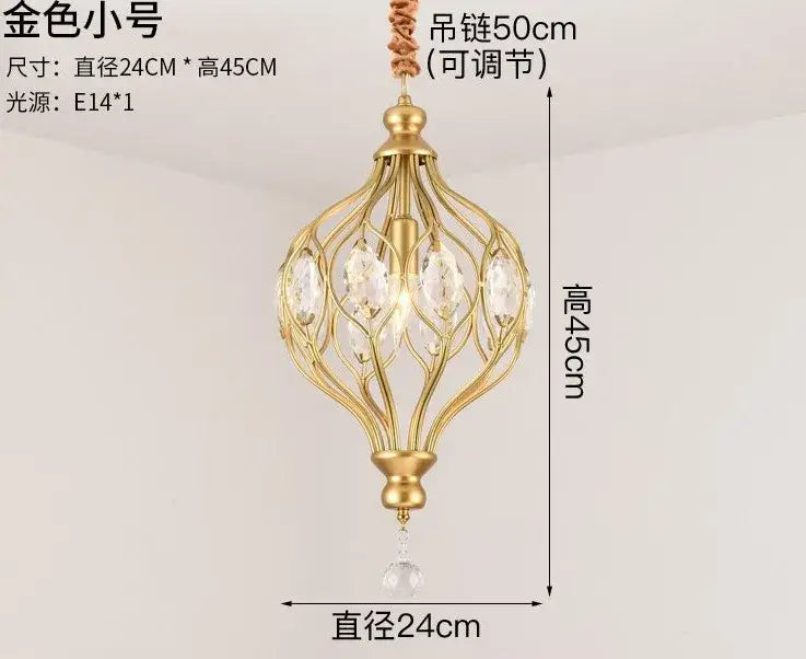 Gold decorbites art design crystal pendant lights kitchen chandelier