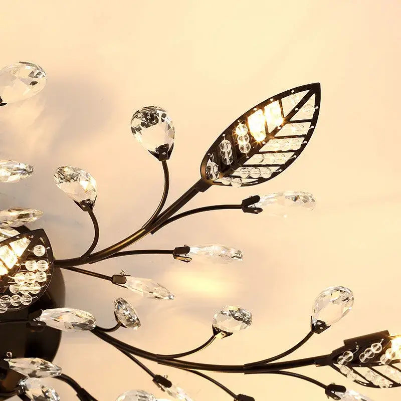 Gold leaf decorbites crystal ceiling chandelier for living room