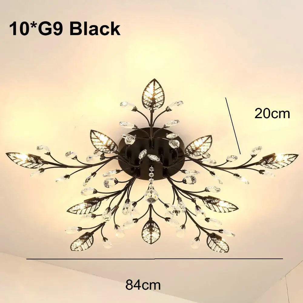Gold leaf decorbites crystal ceiling chandelier for living room