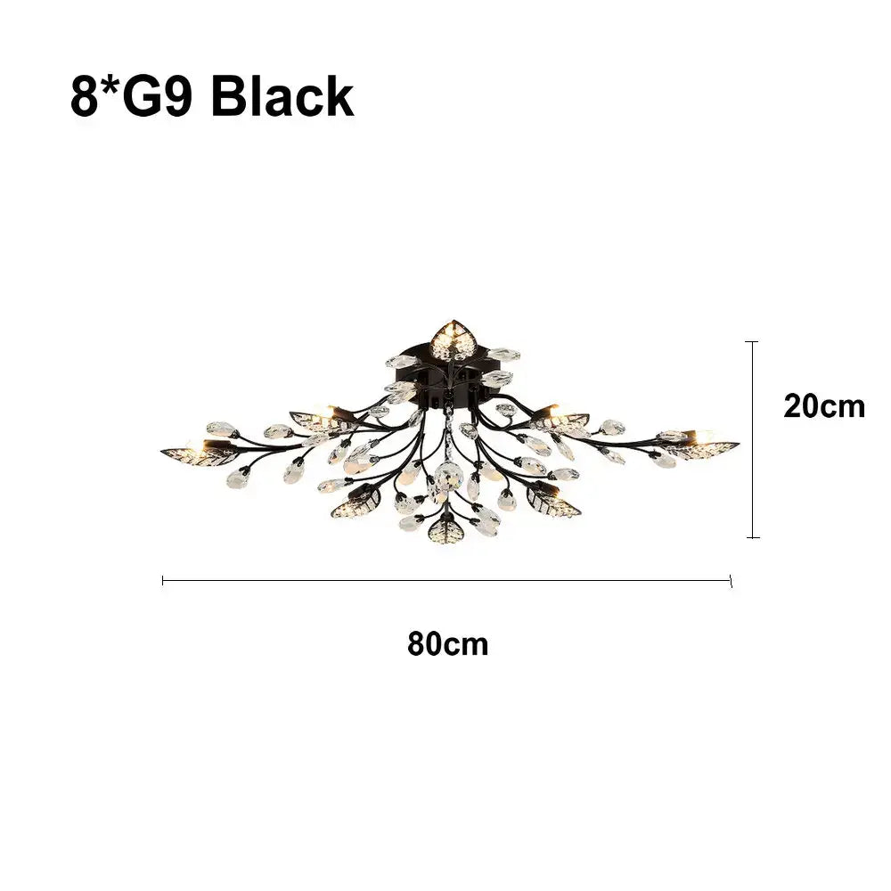 Gold leaf decorbites crystal ceiling chandelier for living room