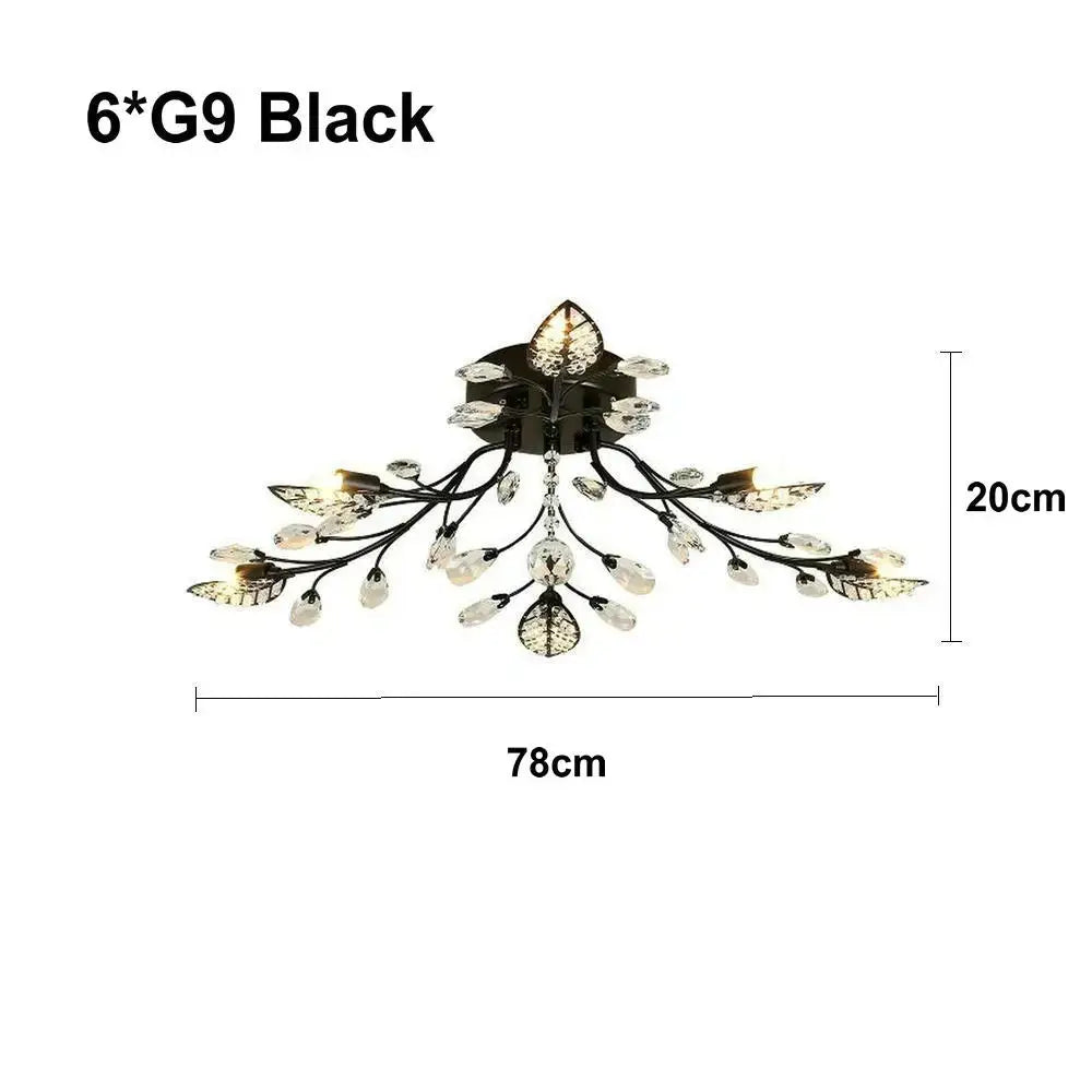 Gold leaf decorbites crystal ceiling chandelier for living room
