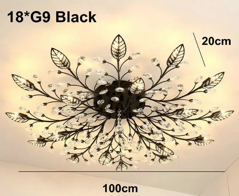 Gold leaf decorbites crystal ceiling chandelier for living room