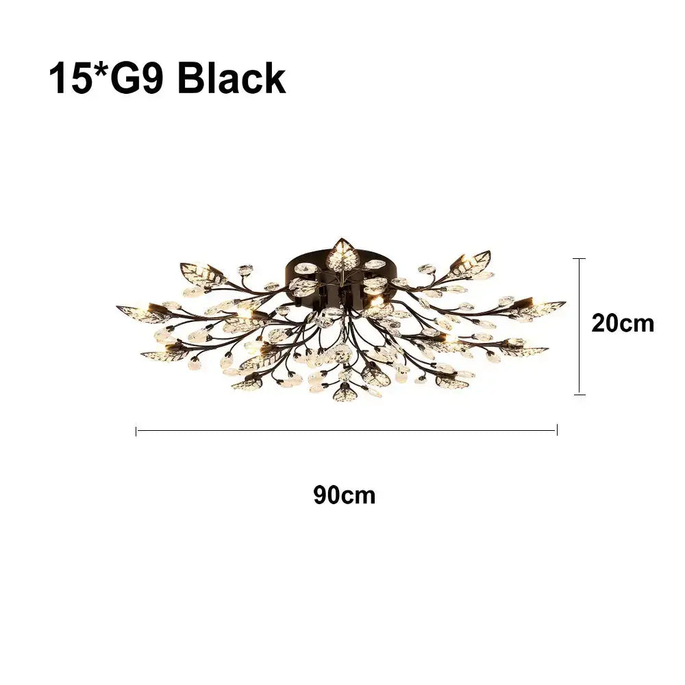 Gold leaf decorbites crystal ceiling chandelier for living room