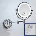 Gold led wall mounted makeup mirror bedroom folding magnifying light