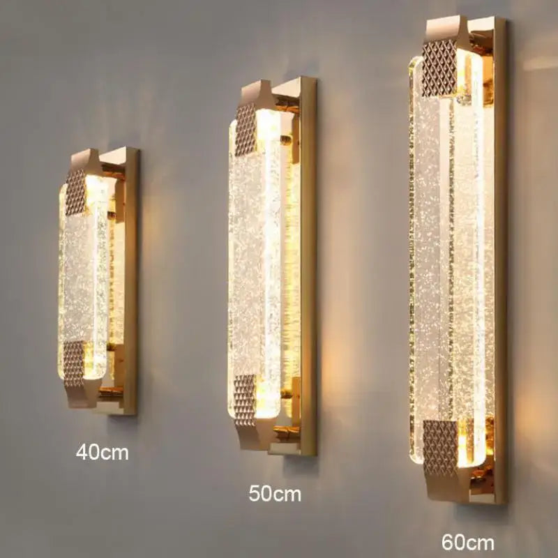Gold textured bubble glass led wall lamp bedroom sconce