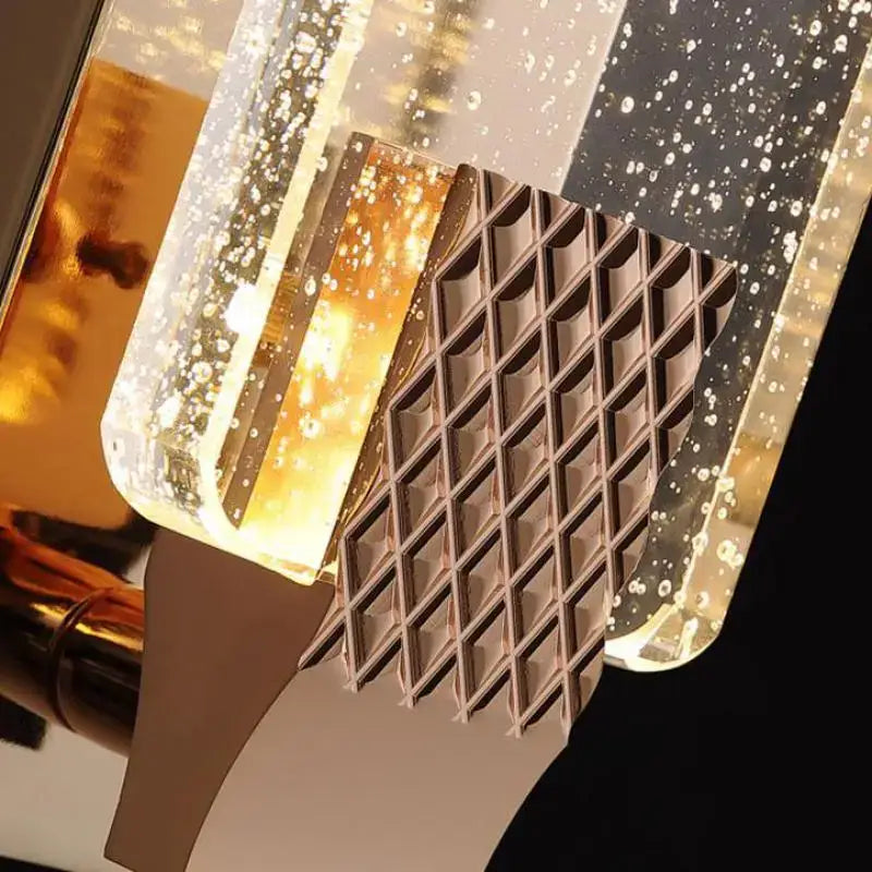 Gold textured bubble glass led wall lamp bedroom sconce