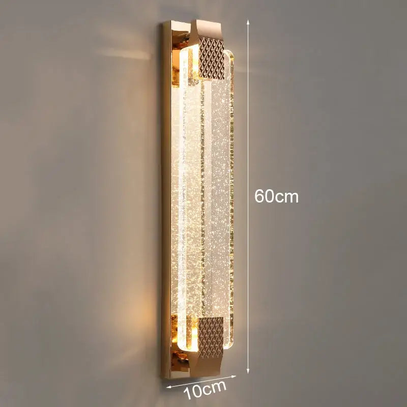 Gold textured bubble glass led wall lamp bedroom sconce