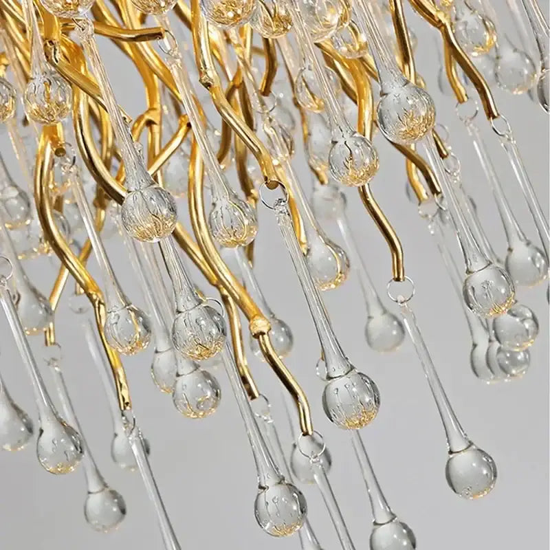 Golden branch crystal chandelier – living room luxury lighting
