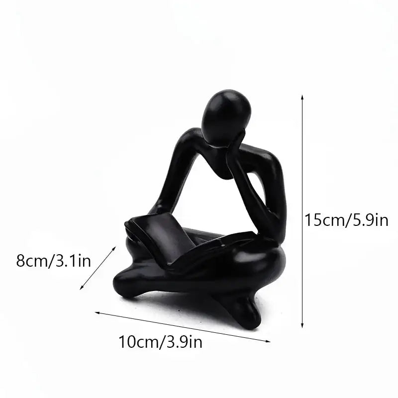 Golden glossy abstract thinker resin figurine office decor