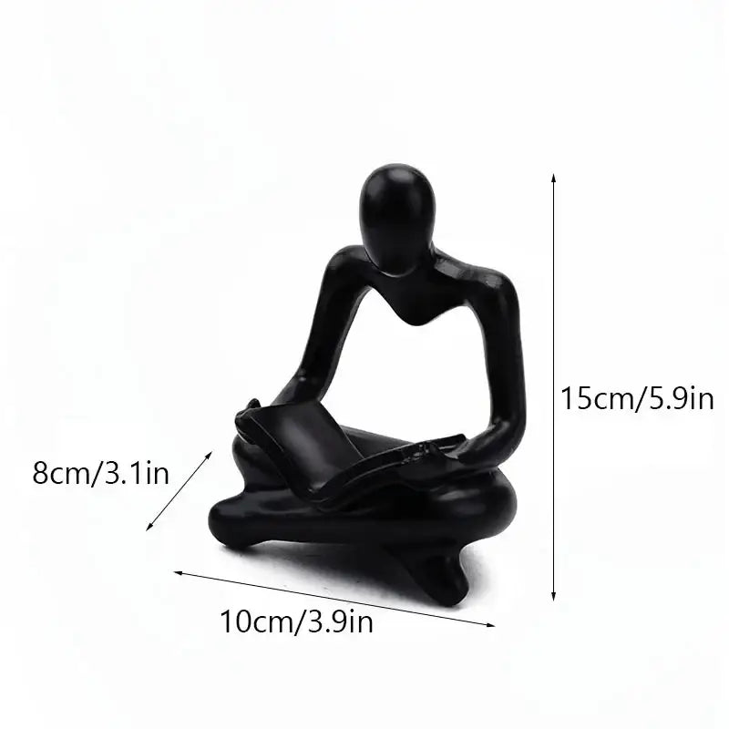 Golden glossy abstract thinker resin figurine office decor