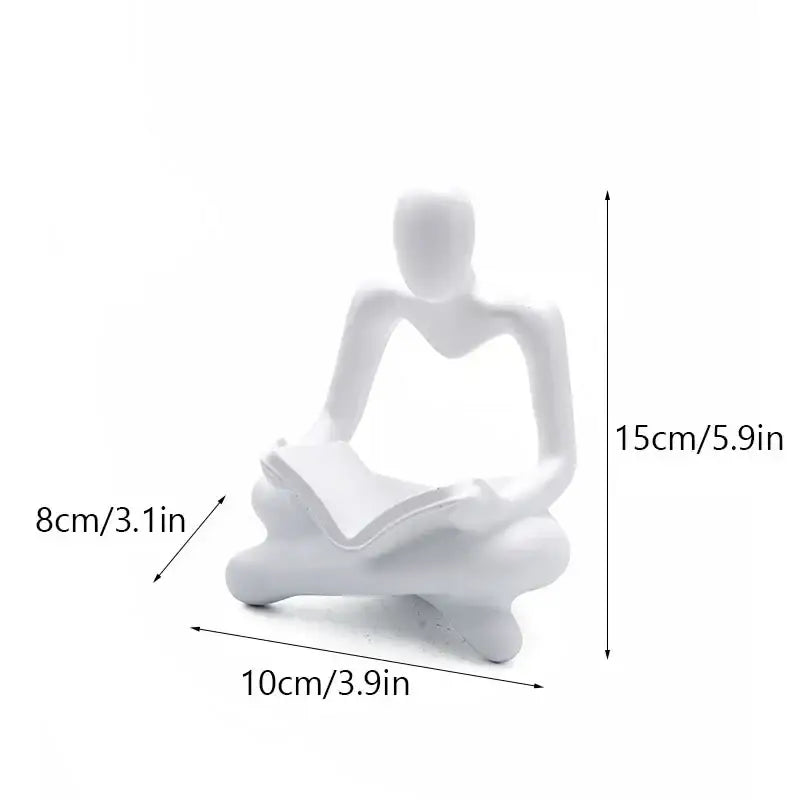 Golden glossy abstract thinker resin figurine office decor