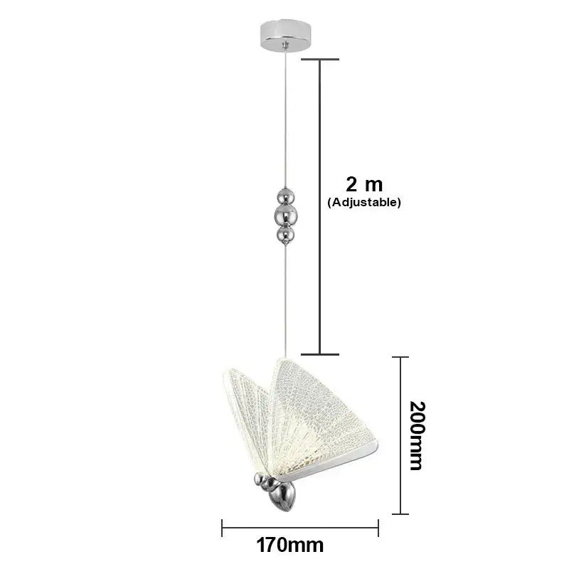 Golden iridescent butterfly pendant light for living room