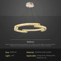 Golden spiral circular crystal pendant light for living room