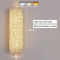 Golden textured glass wall lamp with crystal beads living room
