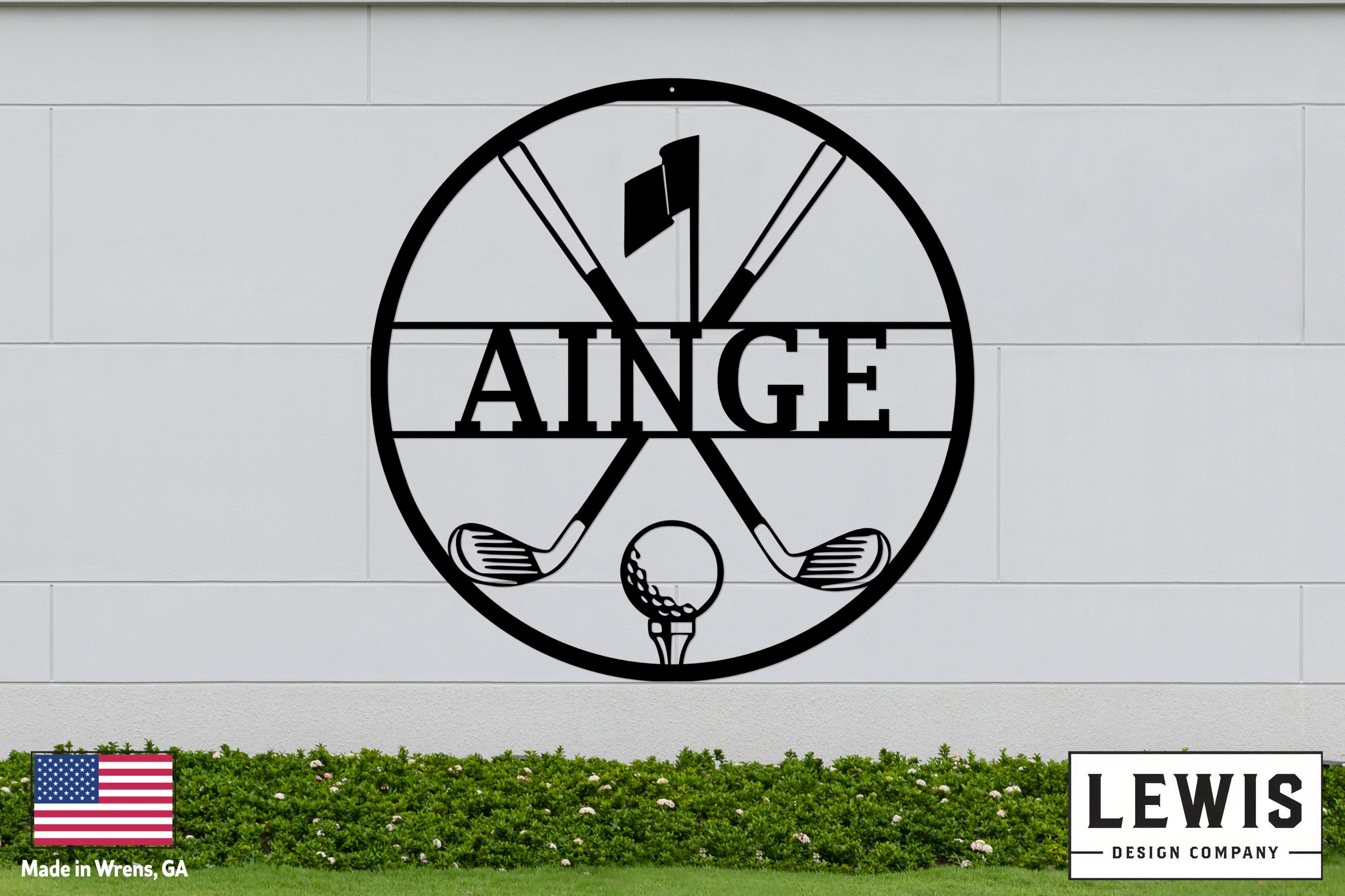 Personalized Golf Metal Sign | Custom Golf Monogram Wall Art