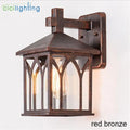 Gothic arched glass led wall lamp garden courtyard lantern