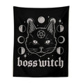 Gothic boss witch cat witchcraft black tapestry bedroom wall decor